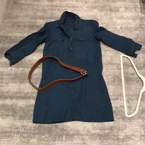 Theory zipper front mini denim looking dress